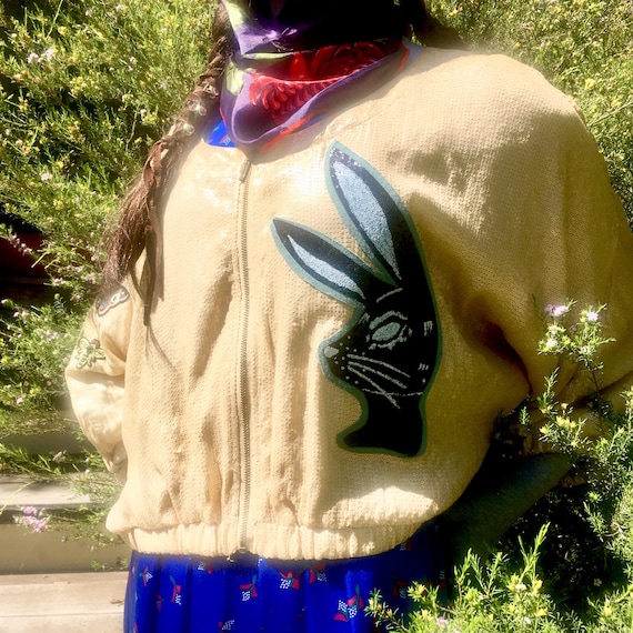 ML beige sequin Miffed Rabbit jacket