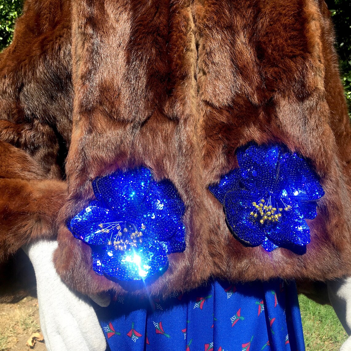 Warm Vintage Fur Stole Poncho Fur Cape Vintage Fur Wrap Warm