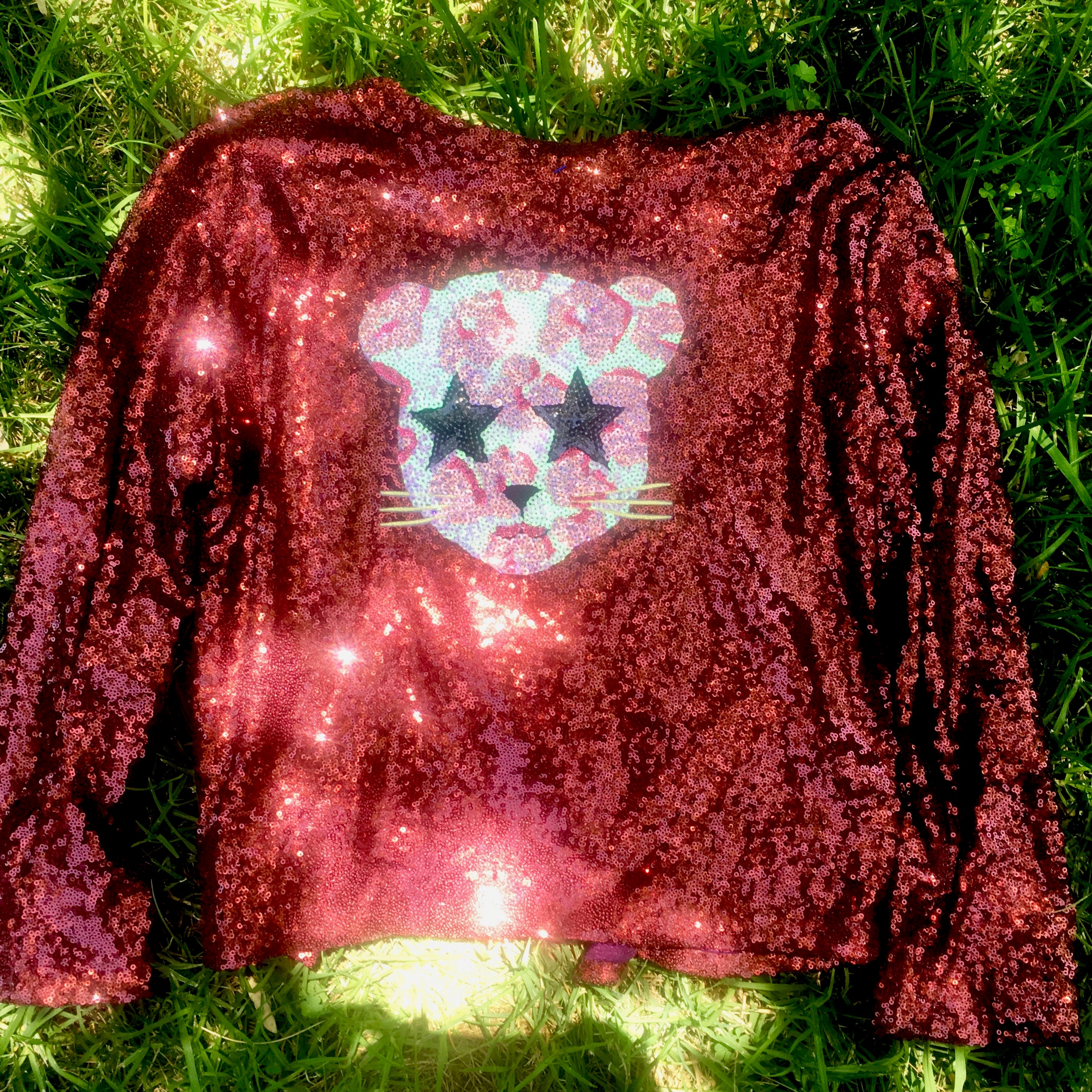 burgundy sequin jacket