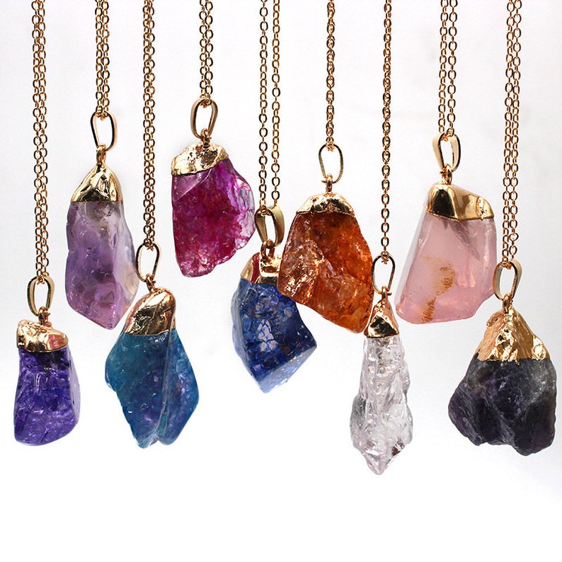 Raw Crystal Necklace Gold Ne Pendant Japan Maker New Rough Sale price Gifts