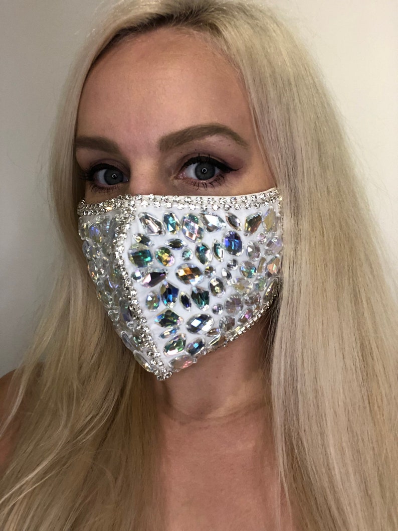 Bride Face Mask Jewel Wedding Face Covering Women Etsy Canada