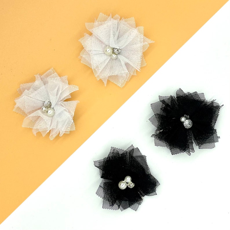 Girls hair accessories Pearl hair clip Pretty Girls Hair clip First Birthday Gift Girls Gift Flower girl tulle hair bow Hair bows