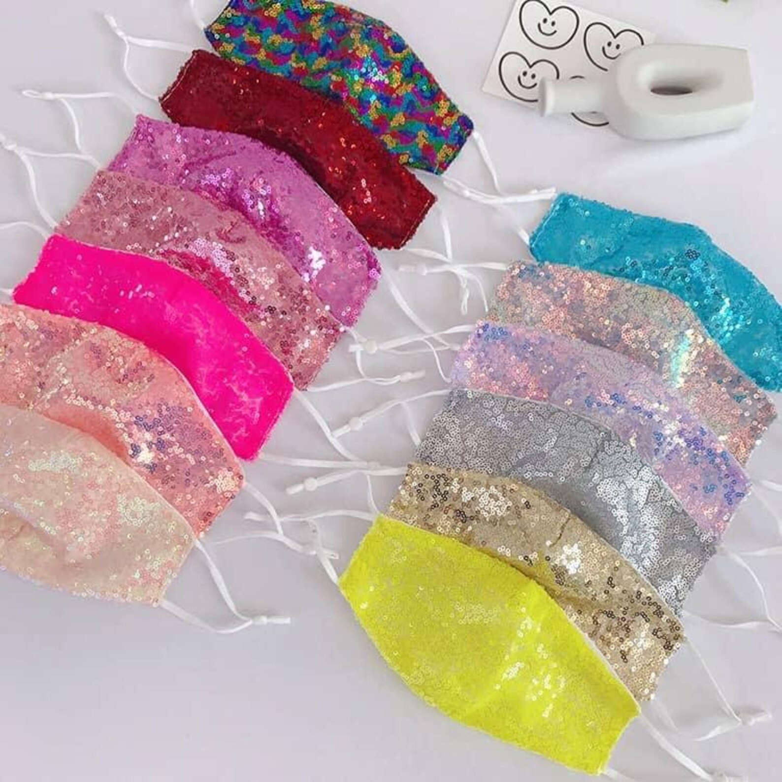 Glitter Face Mask Sparkly Sequin Face Cover Ladies Special Etsy