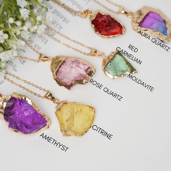 Crystal Necklace Gold Pendant For Women Cage Gemstone Healing Gift Anxiety  UK