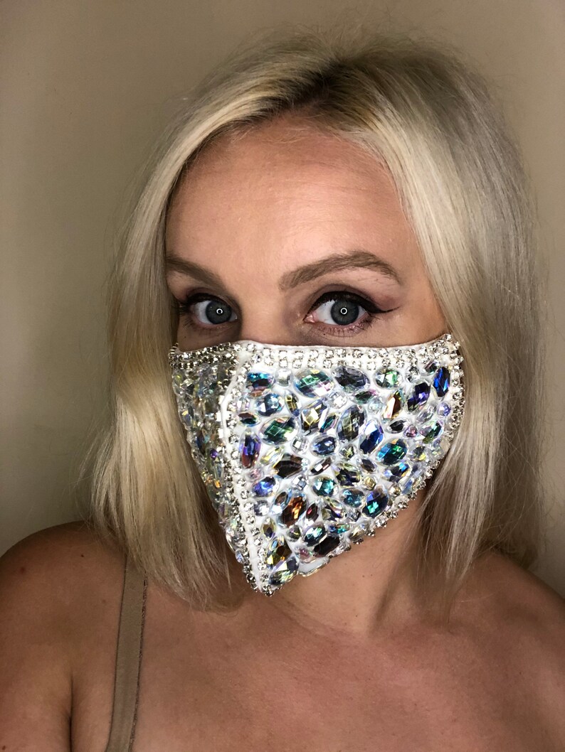 Bride Face Mask Jewel Wedding Face Covering Women Etsy