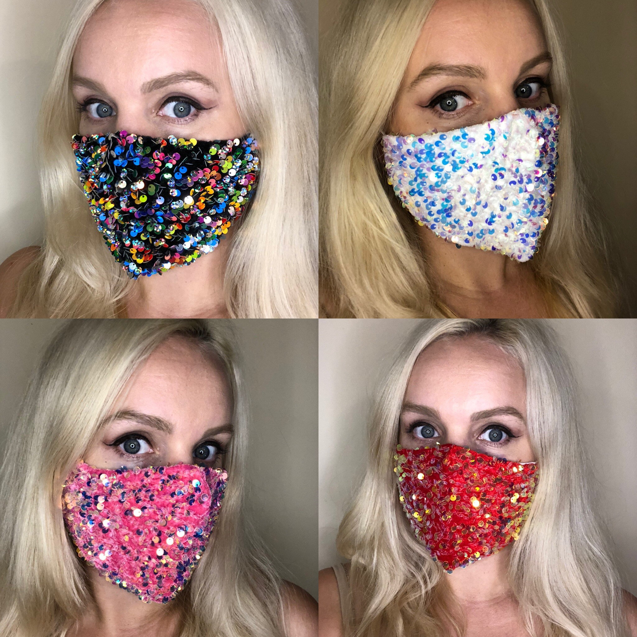 Iridescent Sequin Mask Sparkly Women Glitter Face Mask - Etsy