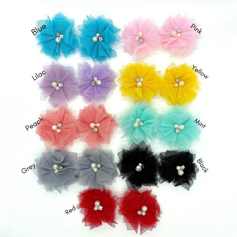 Girls hair accessories Pearl hair clip Pretty Girls Hair clip First Birthday Gift Girls Gift Flower girl tulle hair bow Hair bows