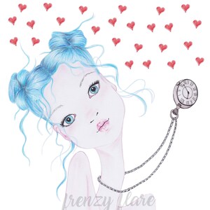 Tarjeta de muñeca personalizable para el mejor amigo o regalo del amado. Ilustración de moda como tarjeta de felicitación o arte de pared. Palabras personalizables