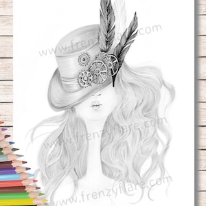 Stampa Disegni Da Colorare Per Adulti O Bambini Alice Nel Etsy