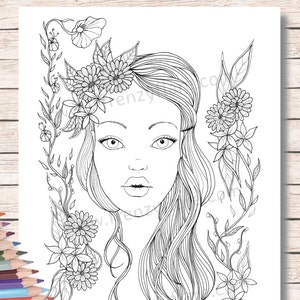 Stampa Disegni Da Colorare Per Adulti O Bambini Fata Sirena Etsy