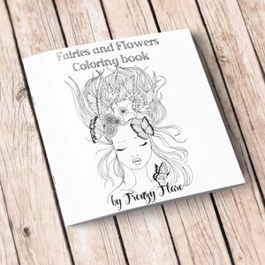 Descarga digital Libro para colorear hadas y flores. No Necesita Envio. Comienza a colorear de inmediato