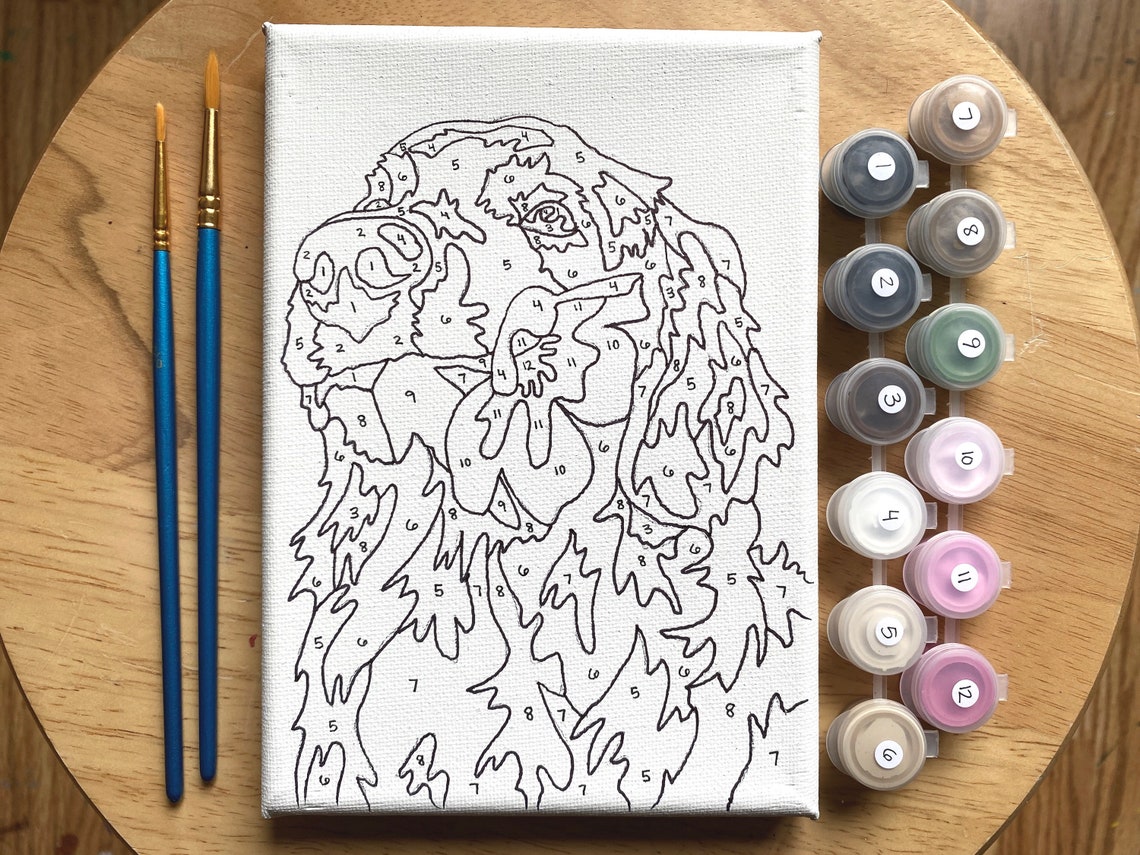 Golden Retriever Paint by Numbers Kit Handmade Drawing on Etsy