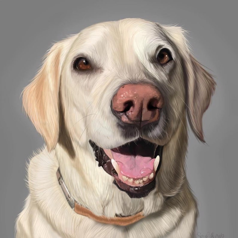 Custom Digital Painting, Realistic Pet Portrait Illustration, Digitally Painted by Hand, Personalized Artwork, Wall Art, Digital Download image 1