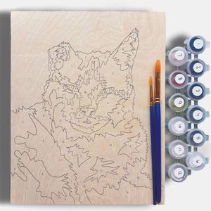 Kit de pintura por números hecho a mano, retrato de mascota personalizado, dibujado a mano con pinturas mezcladas a mano, kit de pintura personalizado, color por números