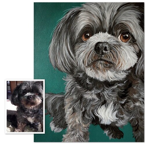 Shops Custom Pet Portrait Acrylic Painting of your Cat, Dog, Horse from photo, on Canvas, Professional Hand Painted Art, Meaningful Wedding Gift