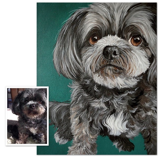 Acrylic Dog Painting Etsy