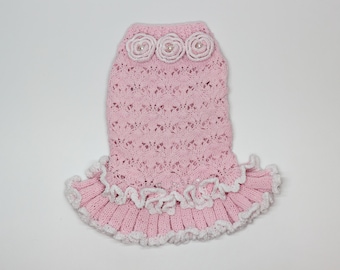 Robe rose clair pour chien Vêtements pour petits chiens Pull personnalisé pour chiens Chihuahua vêtements York vêtements tricotés pour chien