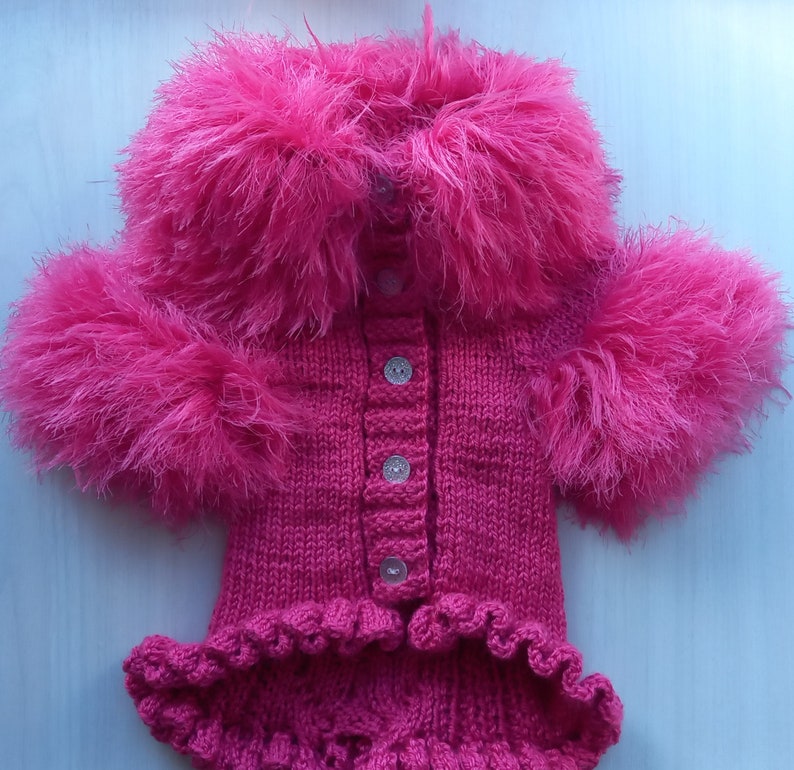Valentine’s Dog Sweater with Long Pompom Snood main image 0