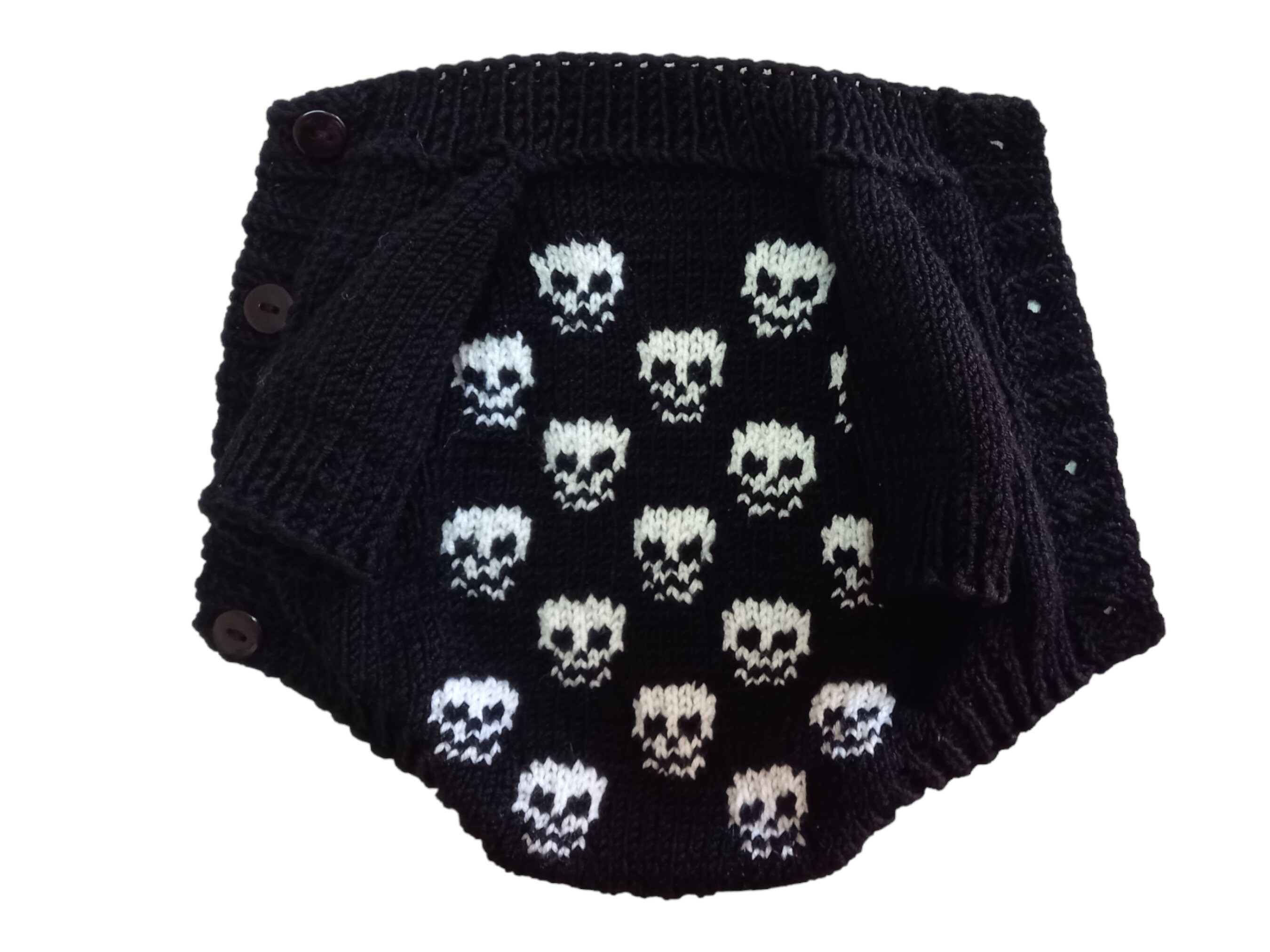 Schwarzer Hundepullover Mit Totenkopf-Muster – Warmes Halloween & Winter-Kostüm Für Hunde, Größe M
