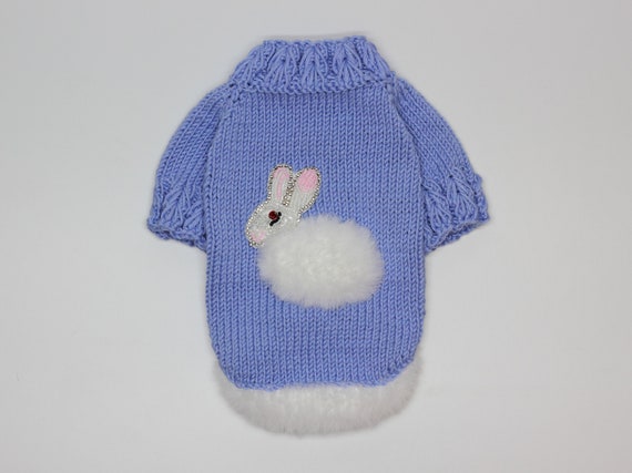 Easter Sweater for Dogs Light Blue Sweater for a Dog With a Rabbit Clothes  for Small Dogs Knitted Sweater Dress for Dogs - Etsy