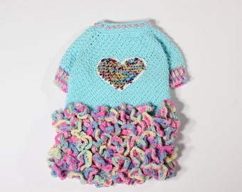 Vestido para perro para San Valentín Ropa para perros pequeños Suéter para perros Ropa de punto para perro