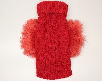 Sweater for dog Knitted  sweater for dog  Dog fur coat Custom pet clothes sweater for small dog