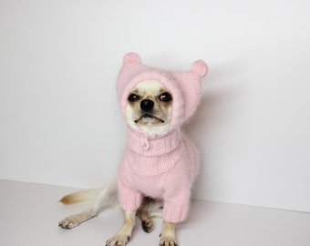 Angora hat for dogs.  Warm hat for dogs,  Clothes for dogs