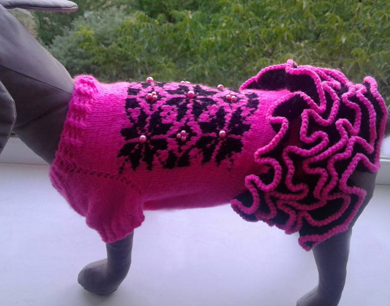 Dress for dogs Clothes for pets Sweater for dogs Knitted Etsy