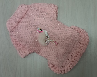 Sweater for dogs pink flamingo Dog dress Clothes for small dogs on order Dress for dogs Chihuahua clothing York clothes Hoodies for dog