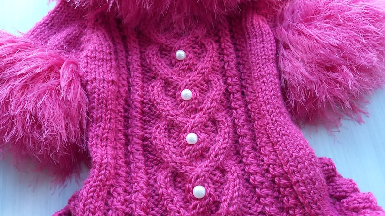 Valentine’s Dog Sweater with Long Pompom Snood main image 1