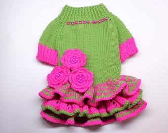 Dress for dogs Clothes for small dogs on order Sweater for dogs Chihuahua clothing York clothes knitted clothes custom