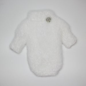 White Eco fur coat for dogs  Sweater for dogs  Dog dress Custom clothes for small dogs  Knitted clothes for dogs Hoodies for dog