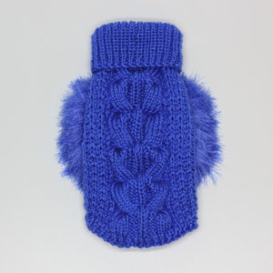 Blue sweater for dog Knitted  sweater for dog  Dog fur coat Custom pet clothes sweater for small dog