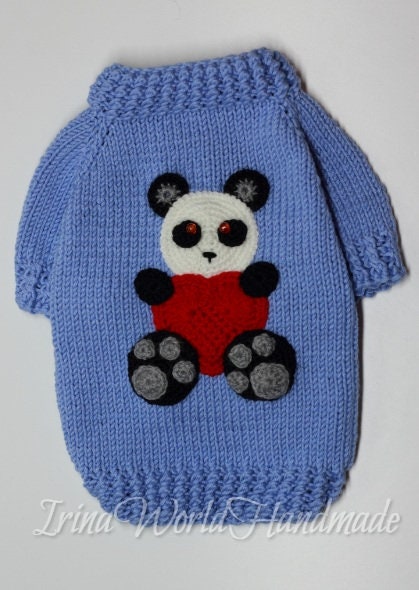 Sweater for a Dog With a Panda Clothes for Small Dogs on Order