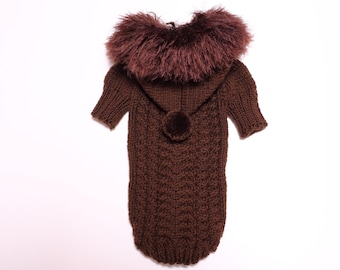 Brown sweater for dogs Dog dress Clothes for small dogs on order Dress for dogs Chihuahua clothing York clothes Hoodies for dog