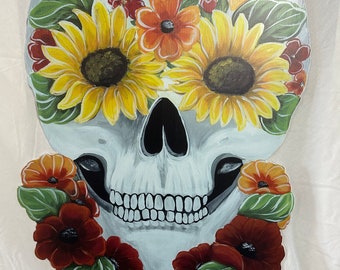 Day Of the Dead Skull Fence Panel