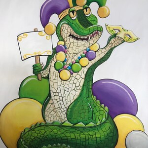 Mardi Gras Alligator Fence Panel