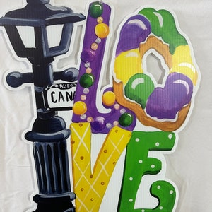 Panel de valla de amor de Mardi Gras