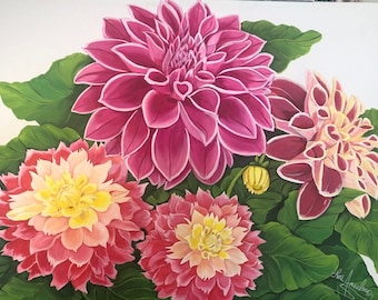 Dahlias Fence Panel