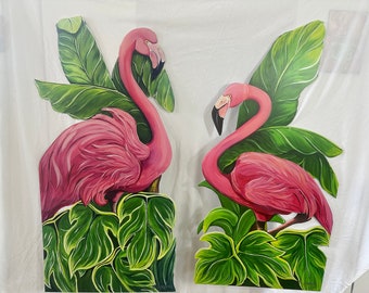 Flamingo Set of 2 Fence Panels