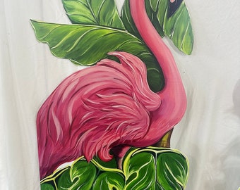 Flamingo Fence Panel Facing Right