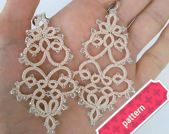 Tatting Earring Pattern Simple Tutorial for Needle Tatting Jewelry ...