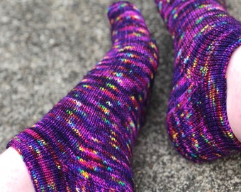 Honeysuckle Socks Knitting Pattern PDF Ankle Socks Folded Hem