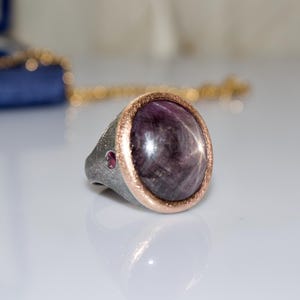 Massive 35ct Star Ruby 18k Yellow Gold & Sterling Silver Ring by Designer Alishan Halebian
