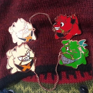 BAKUGRR n Dekuwoof/Kiribarf hart emaillierter PIN