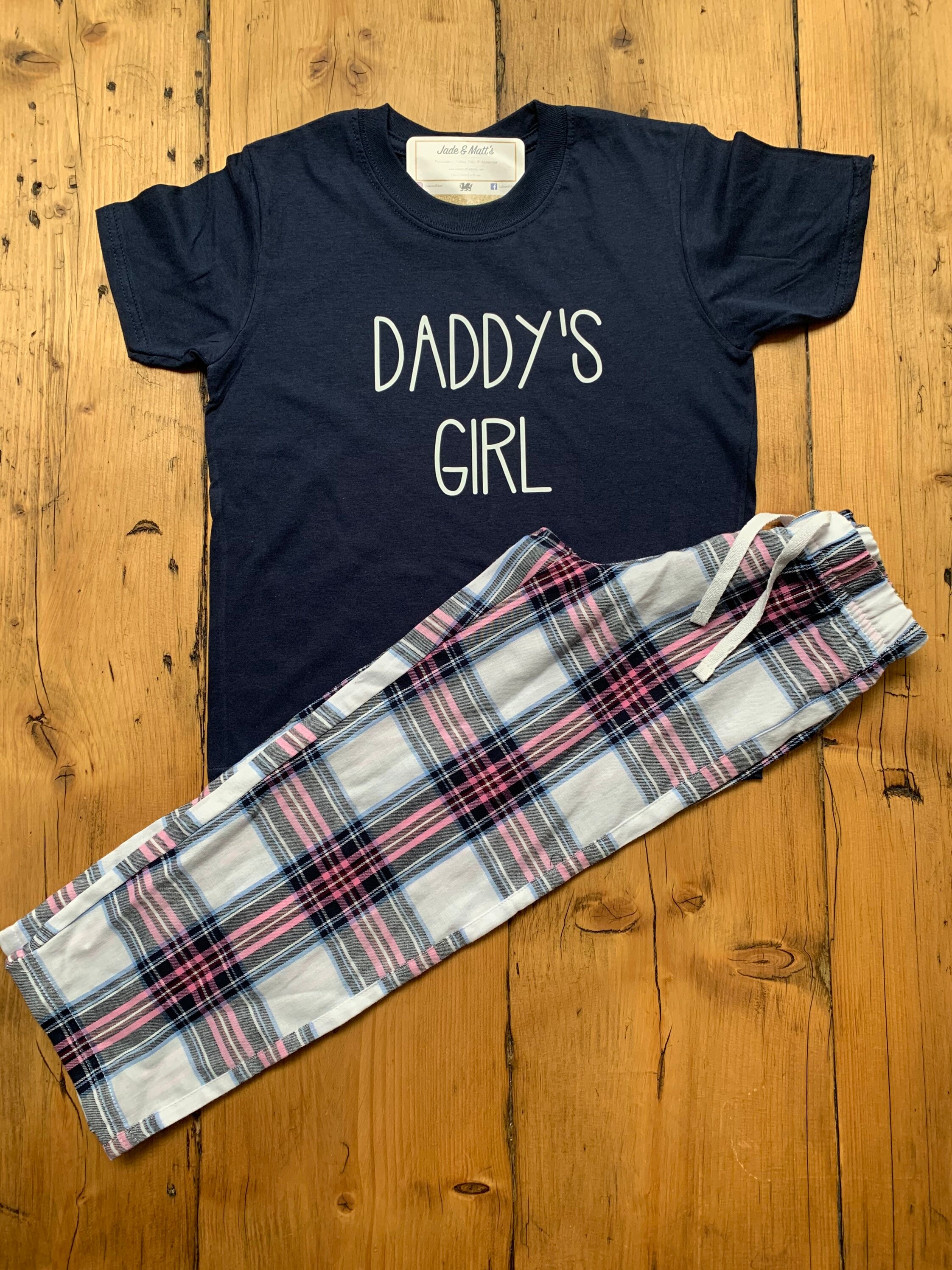 Daddy & Daughter pjs personalised pyjamas matching set Etsy