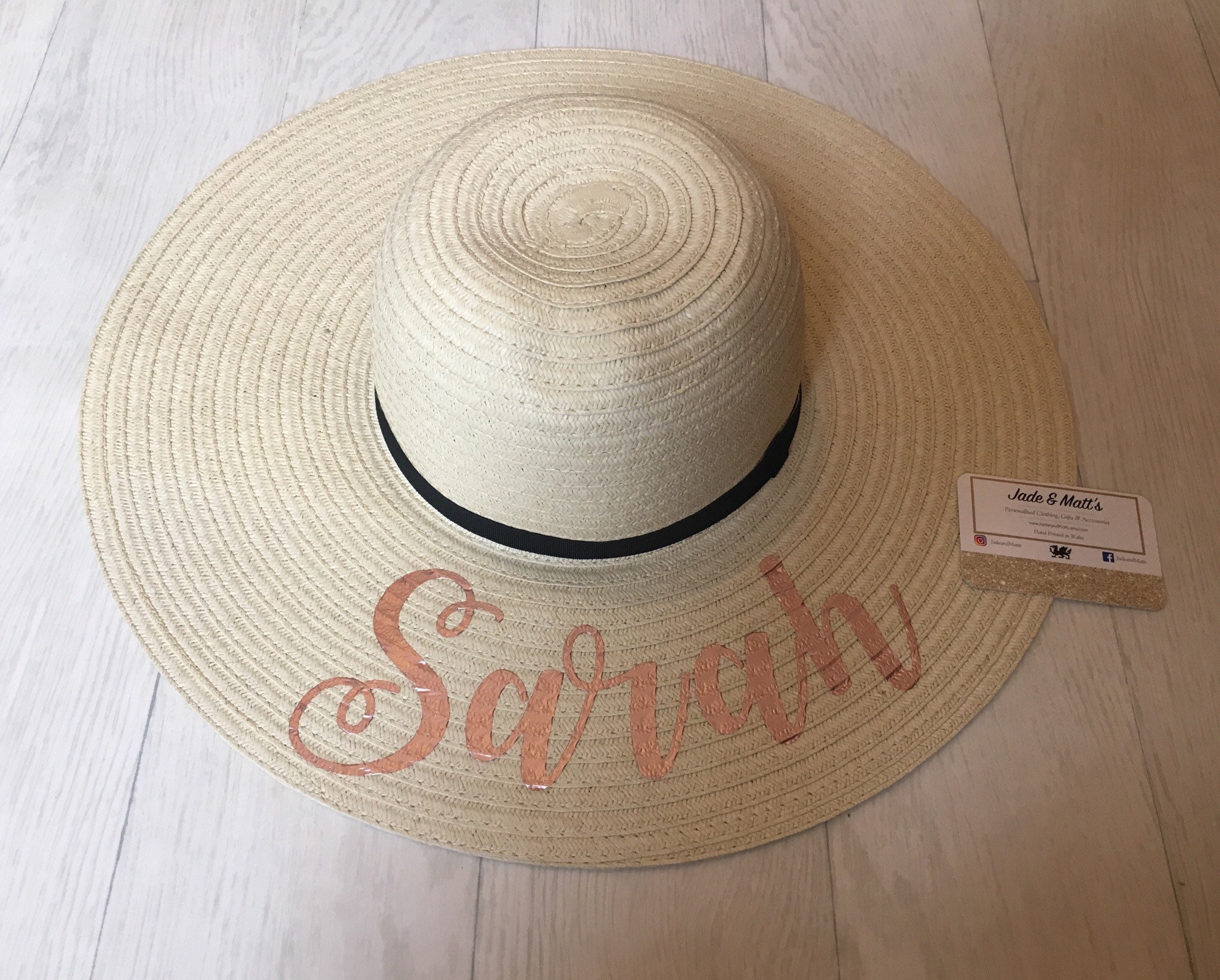 Personalised Sun Hat Name Hat Holiday Bride Floppy Hat Etsy UK