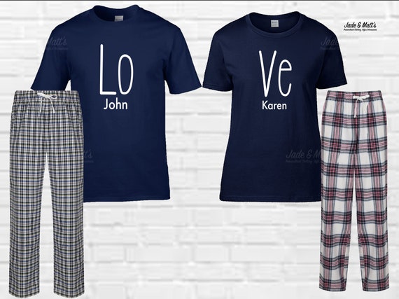 Buy His Hers PJS Personalised Matching Pjs Tartan Pyjamas