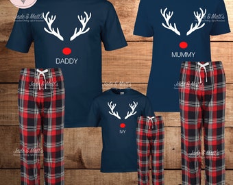 Christmas family pjs matching set, personalised xmas, personalized