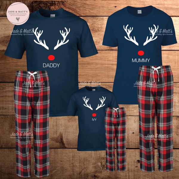 Christmas family pjs matching set, personalised xmas, personalized